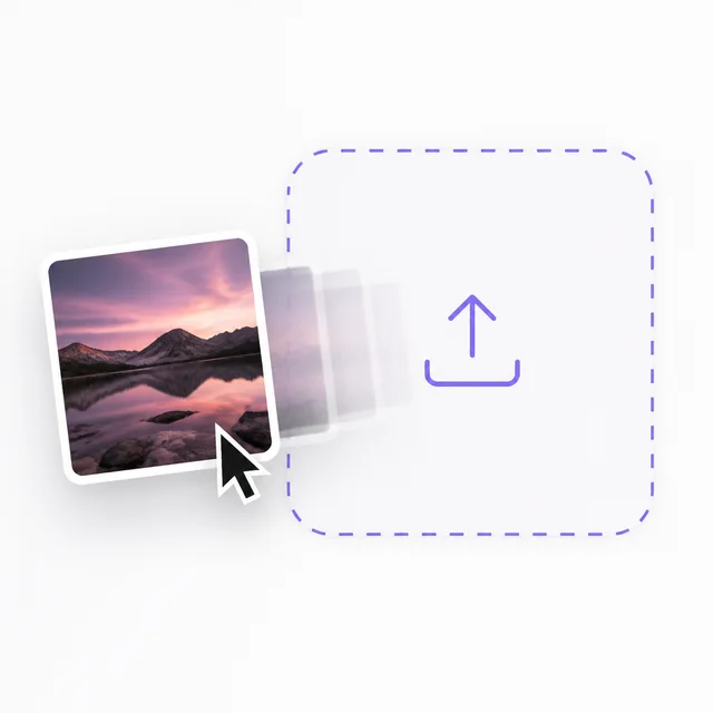 A photo being dragged into an upload area